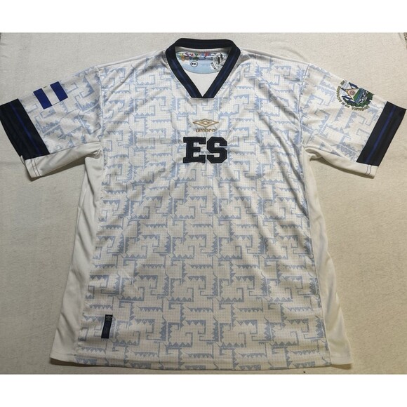 Umbro El Salvador 2023 Away White Soccer Jersey Size 2XL World Cup Futbol - Picture 1 of 10
